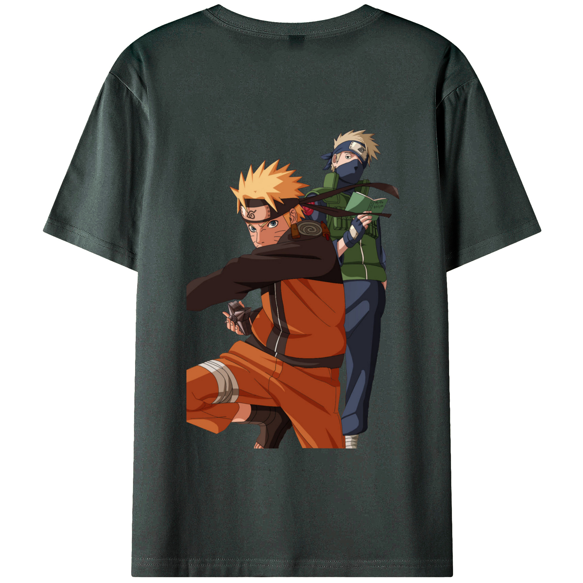 （画像用） NARUTO -ナルト- うずまき ナルト Uzumaki Naruto 綿100％ メンズ半袖Tシャツ（バックプリント） 通気性